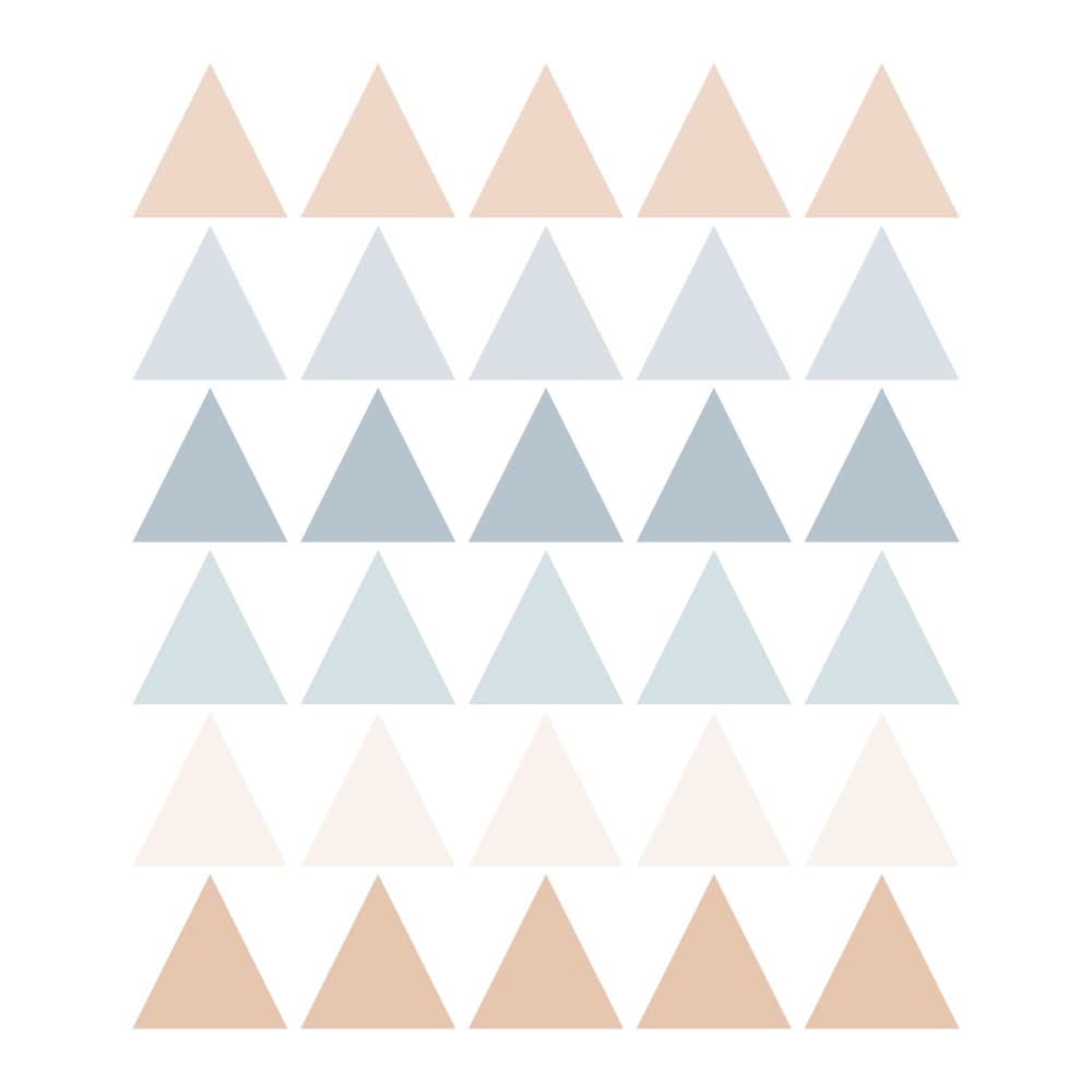 Decochic Selbstklebende Vinylaufkleber mit Dreiecksmuster, blau und beige Pva - Polyvinylacetat Kinder