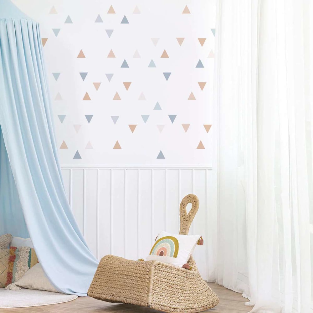 Stickers muraux en vinyle triangles bleu et beige - Maisons du Monde