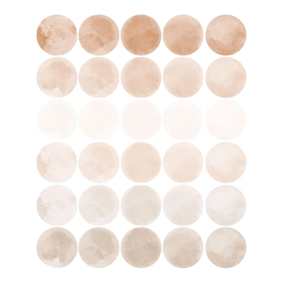 Decochic Selbstklebende Vinylaufkleber mit runden Aquarellmuster, braun Pva - Polyvinylacetat Kinder
