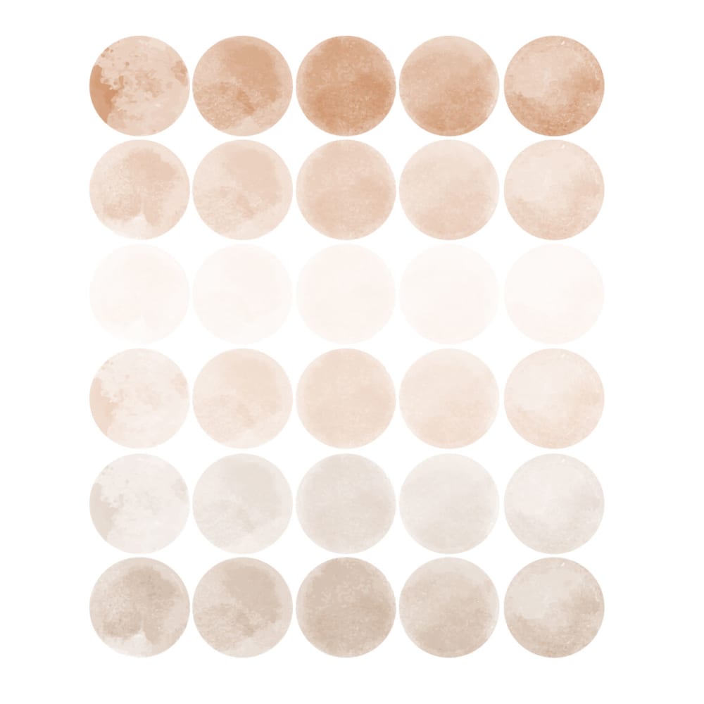 Vinilos decorativos adhesivos redondos acuarela marrón y beige
