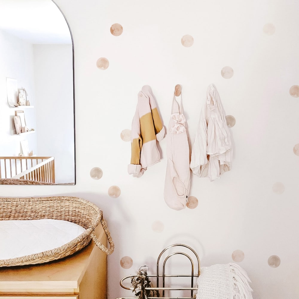 Stickers mureaux en vinyle rondes aquarelle marron et beige - Maisons du Monde