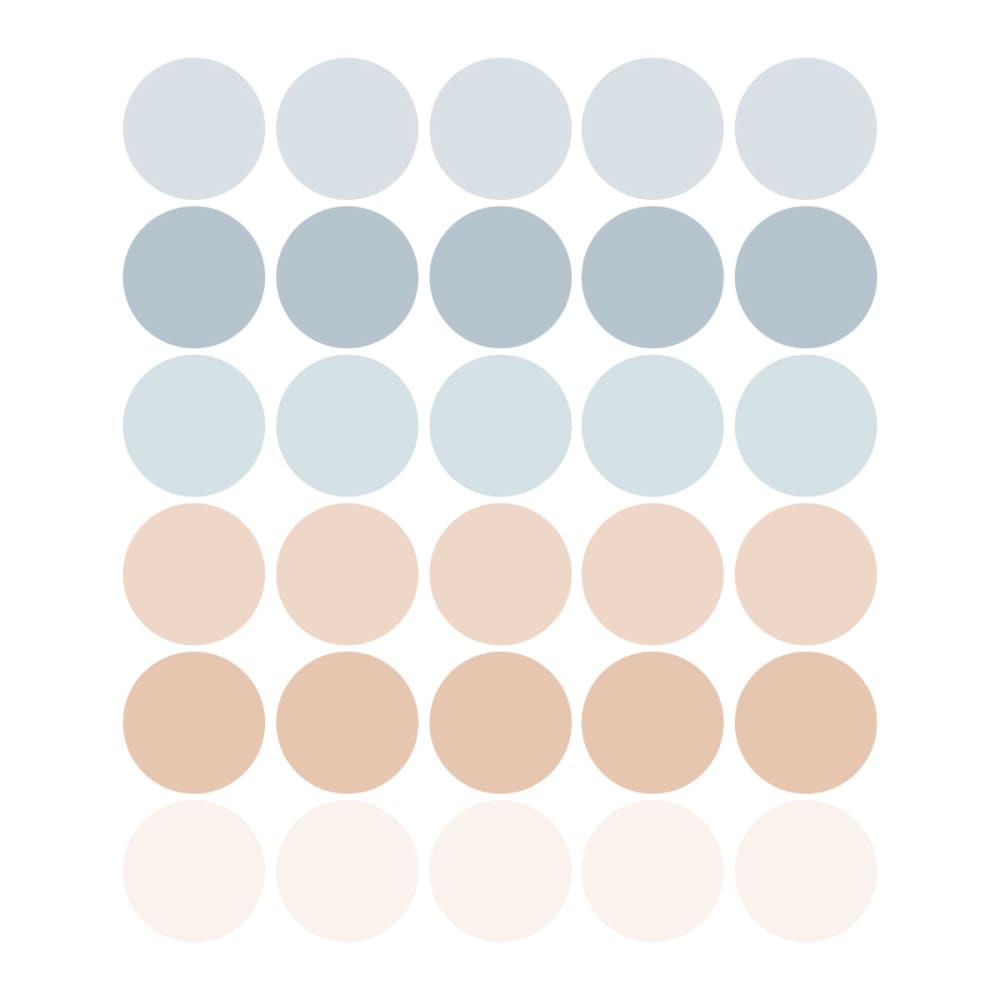 Decochic Selbstklebende Vinylaufkleber mit Kreisen, blau und beige Pva - Polyvinylacetat Kinder