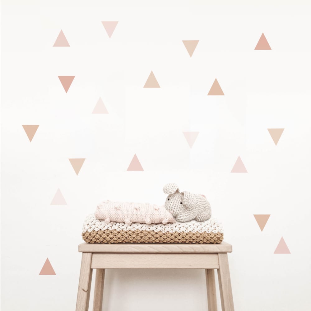 Selbstklebende Vinylaufkleber mit Dreiecksmuster, rosa und beige
