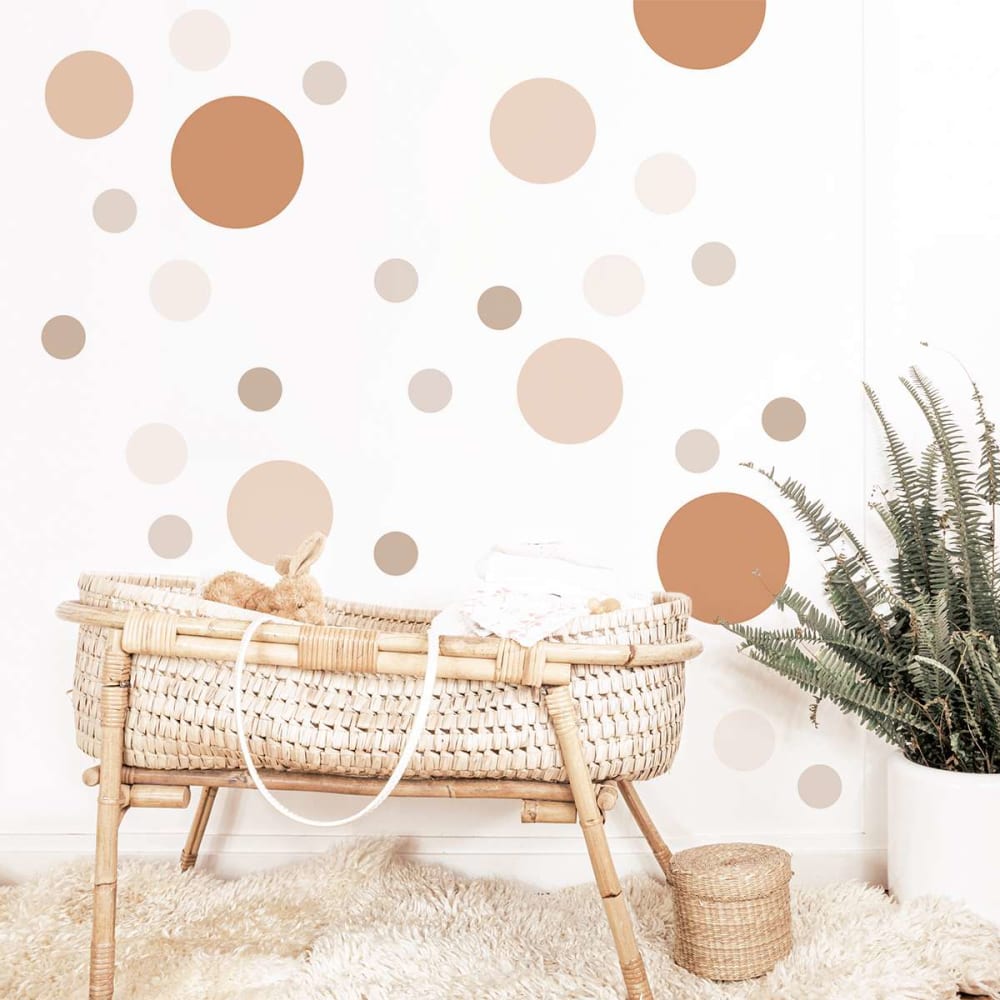Vinilos decorativos adhesivos redondos mix marrón y beige - Maisons du Monde