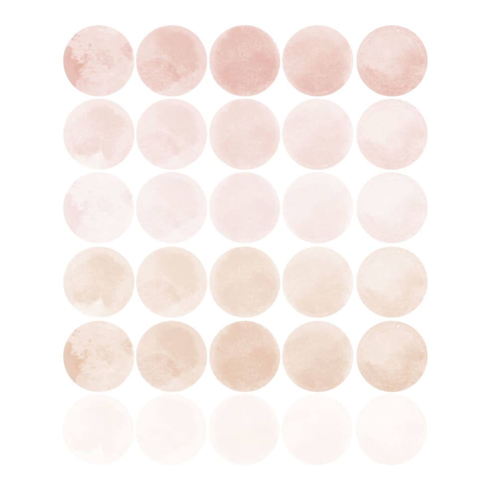 Vinilos decorativos adhesivos redondos acuarela rosa y beige