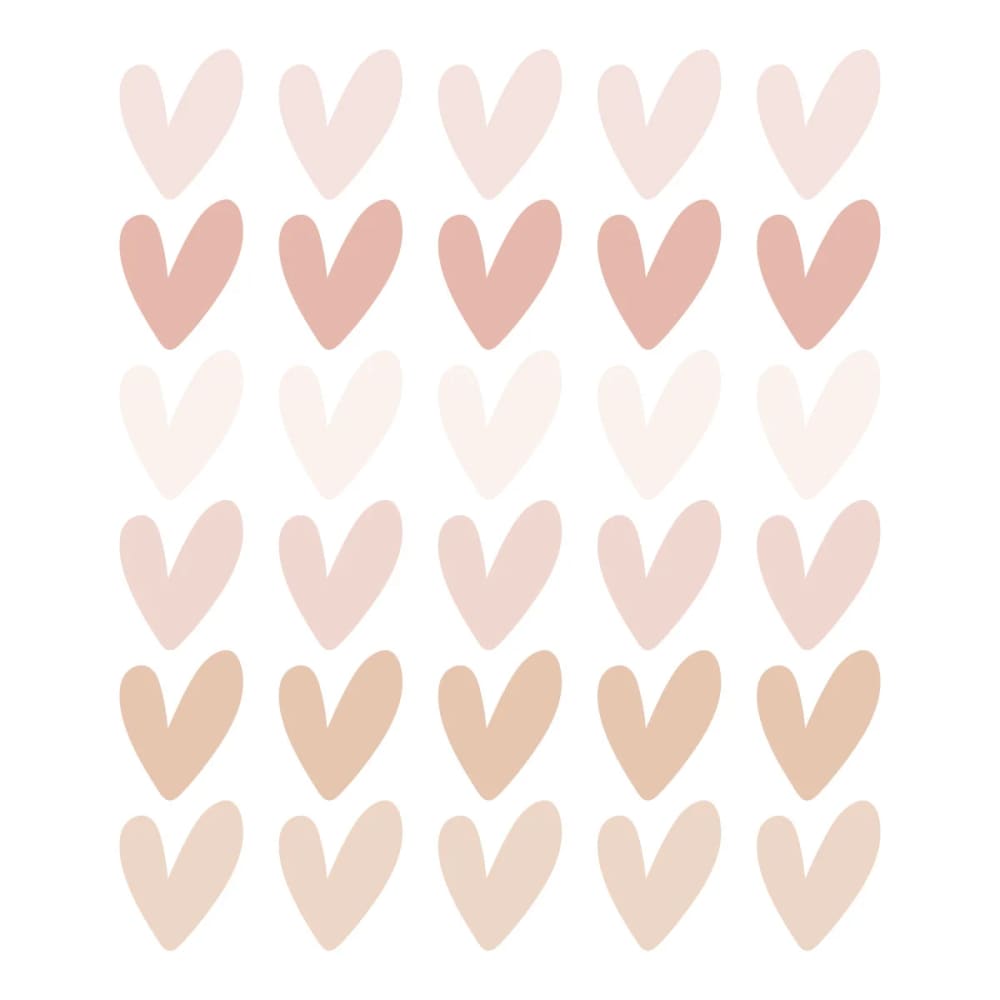 Decochic Selbstklebende Vinylaufkleber mit kleinen Herzen, rosa und beige Pva - Polyvinylacetat Kinder