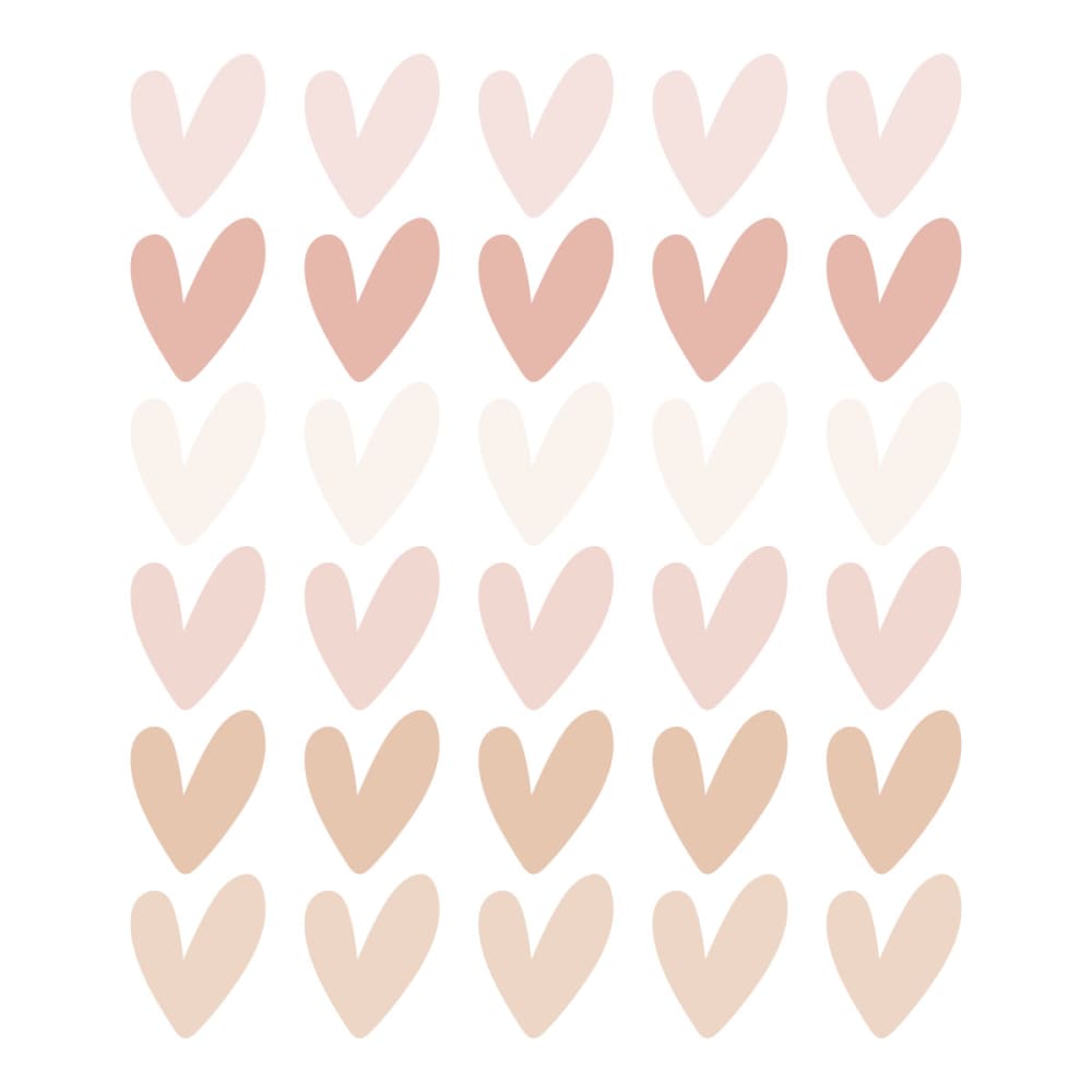 Vinilos decorativos adhesivos pequeños corazones rosa y beige