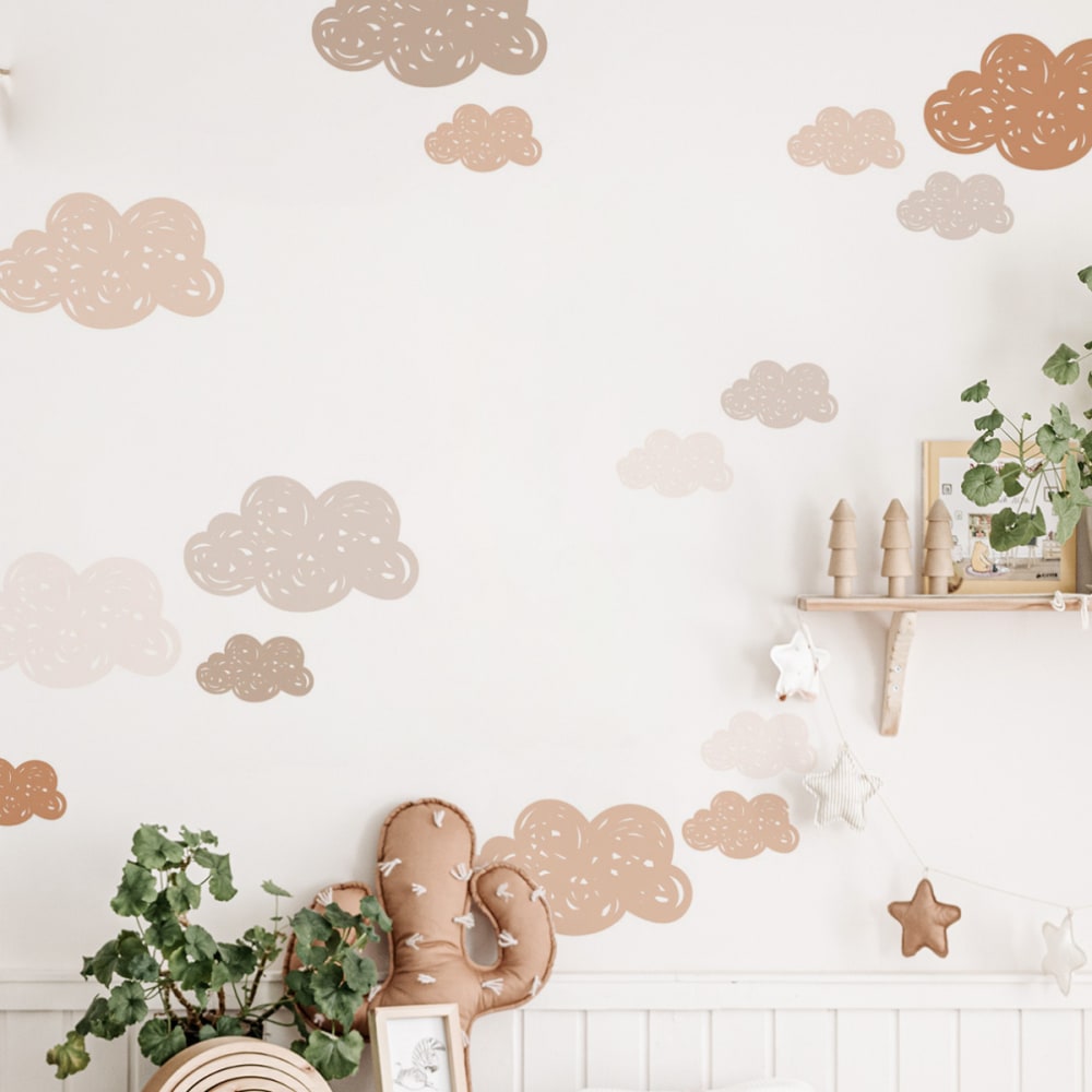 Vinilos decorativos adhesivos nubes pequeñas marrón y beige - Maisons du Monde