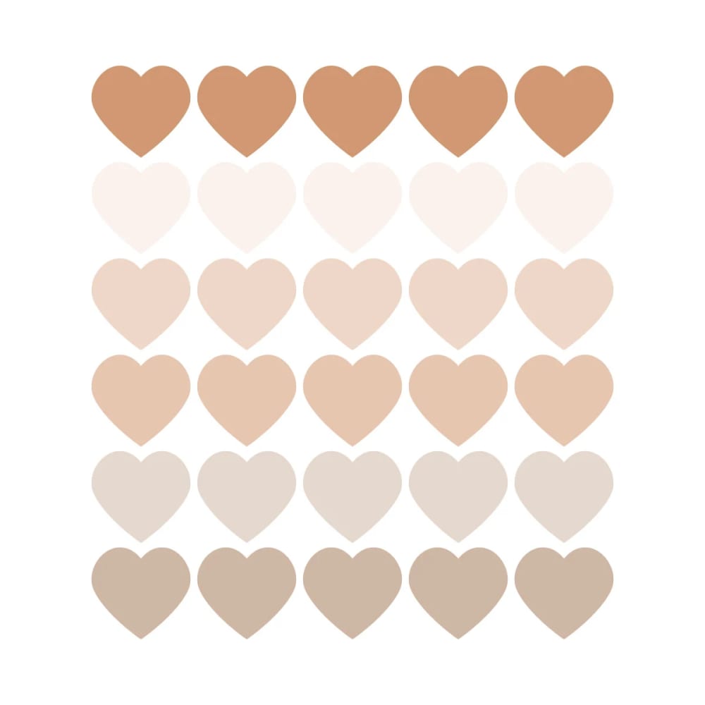 Decochic Selbstklebende Vinylaufkleber mit Herzen, braun und beige Pva - Polyvinylacetat Kinder
