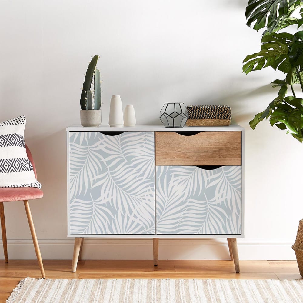 Papier peint vinyle adhésif tropicale poudre bleu 50x300 cm — vue 4