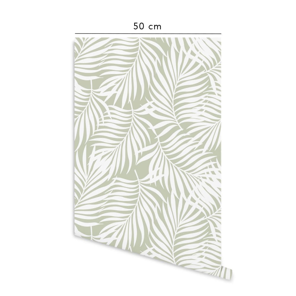 Papier peint vinyle adhésif tropicale sauge 50x300 cm — vue 3