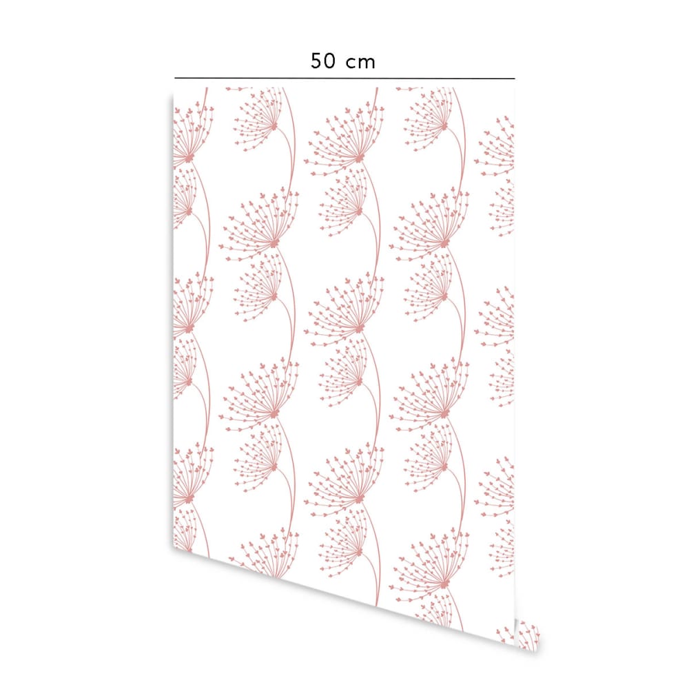 Papier peint vinyle adhésif dents-de-lion rose vif 50x300 cm — vue 3
