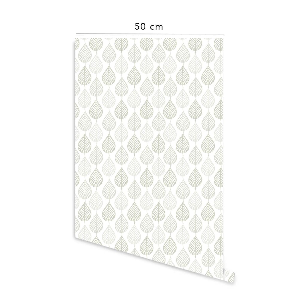Papier peint vinyle adhésif feuilles sauge 50x300 cm — vue 3