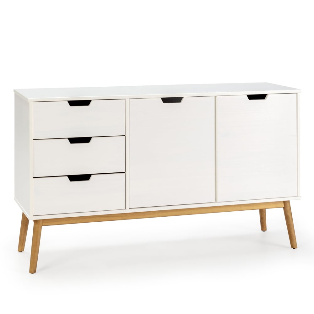 Aparador 3 cajones y 2 puertas blanco, madera de pino maciza - Maisons du Monde