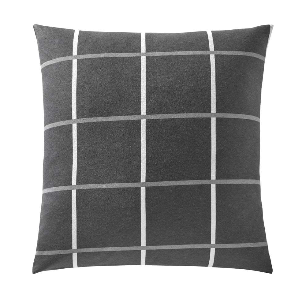 Taie sac en coton gris foncé 63x63cm