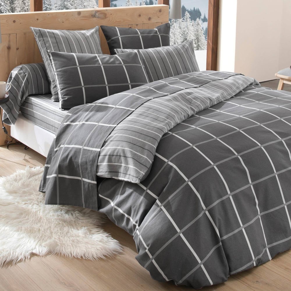 Taie sac en coton gris foncé 63x63cm — vue 4