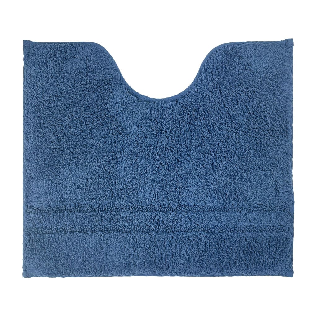 Tapis contour wc en coton bleu indigo 50x45cm