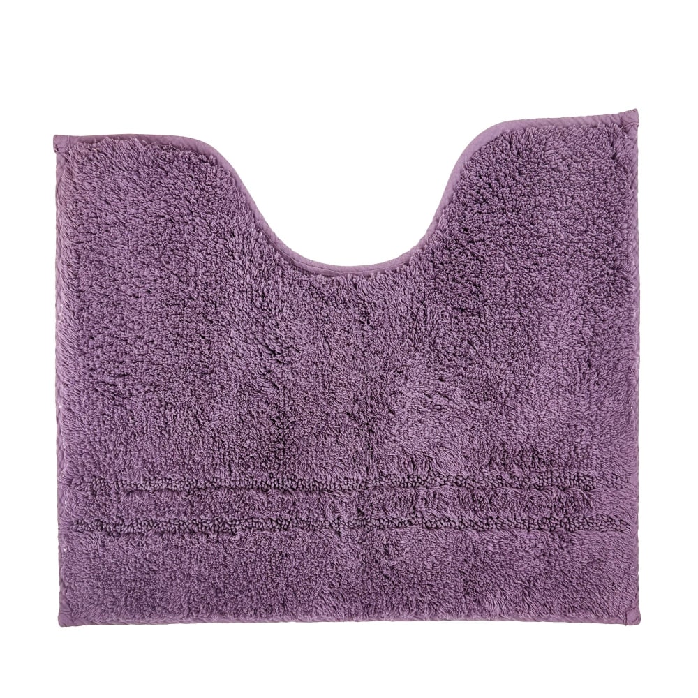 Tapis contour wc en coton violet raisin 50x45cm