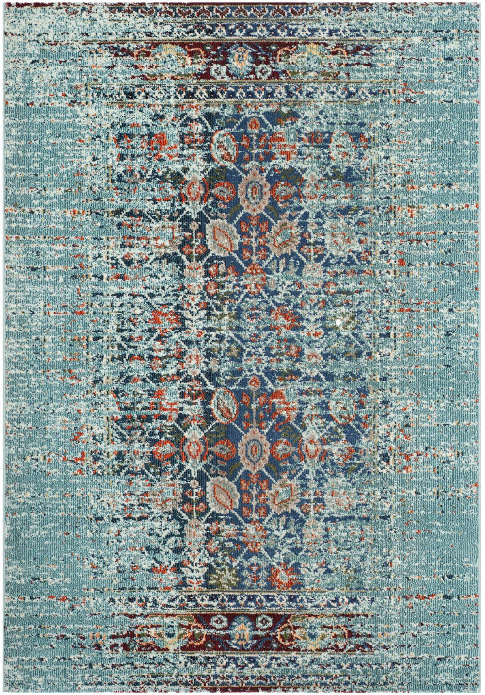 Safavieh Tapis bohème chic en polypropylène bleu/multicolore, 155 x 231 cm style classique chic - Pp - Polypropylène