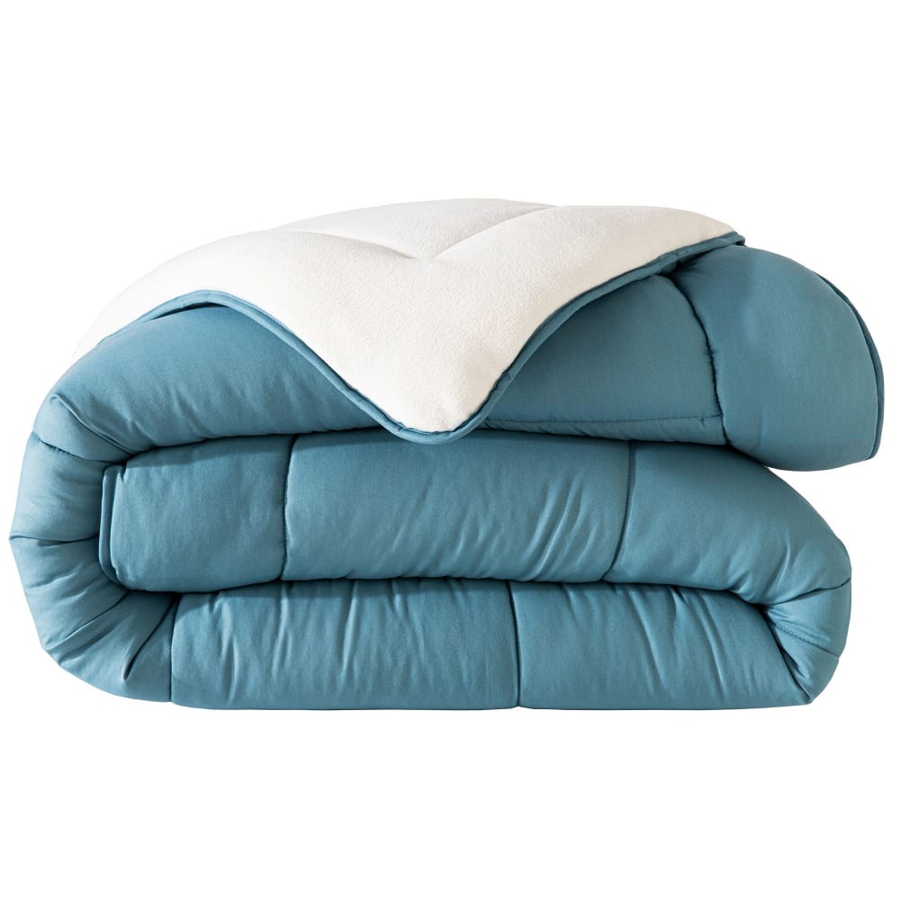 Couette très chaude en polyester bleu orage 240x220cm
