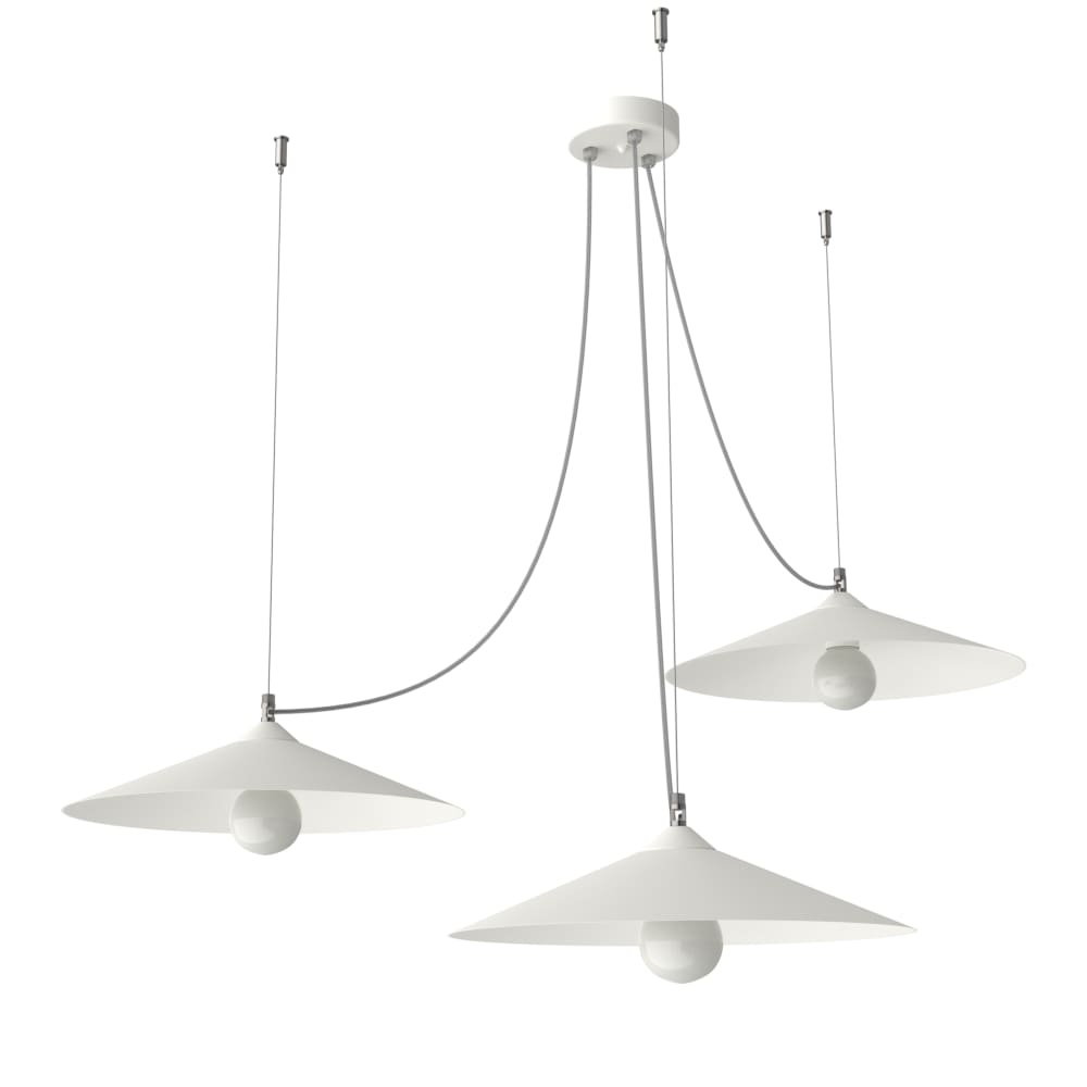 Sospensione metallo bianco opaco 3x E27 - Modello Contemporaneo - Metallo