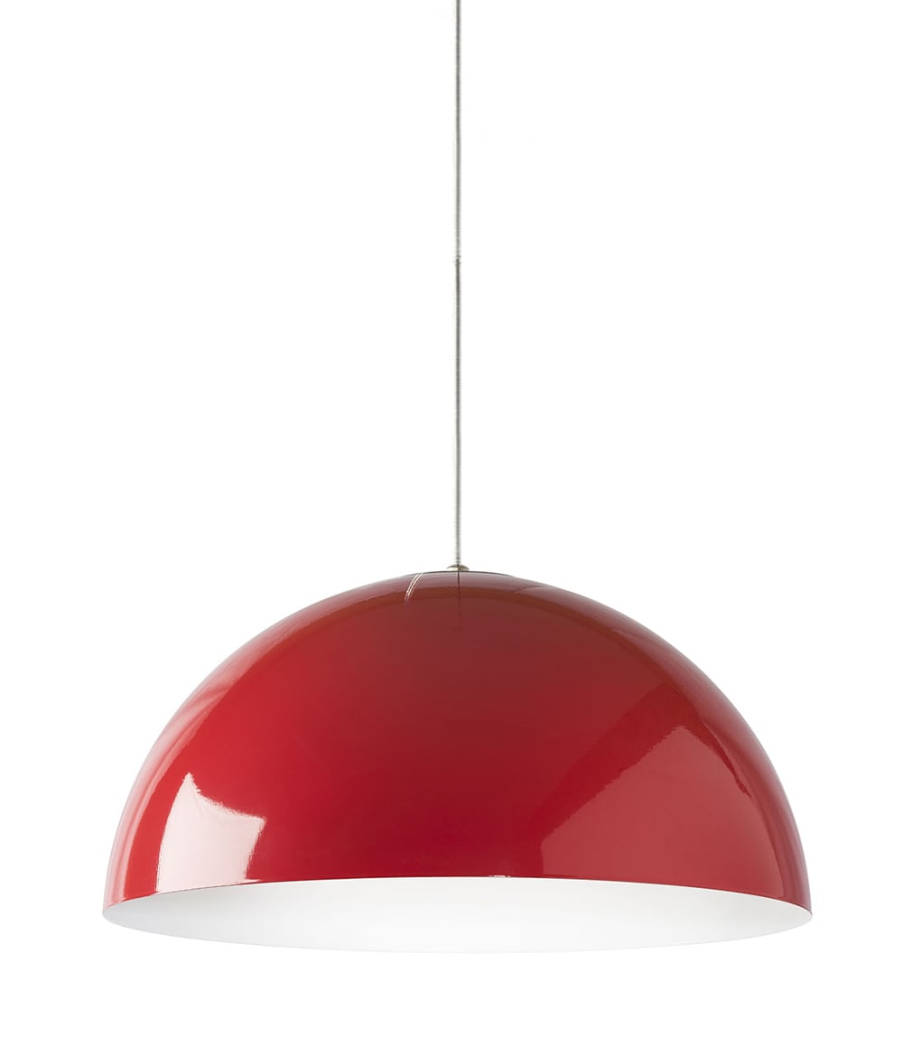 Suspension métal rouge brillant et blanc 40cm