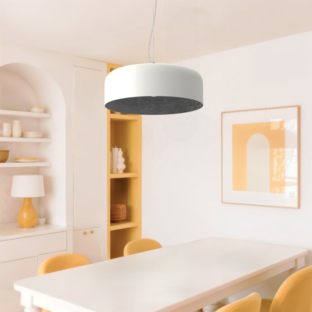 Tuzzi - lampe à suspension en métal argenté bianco e27 — vue 4