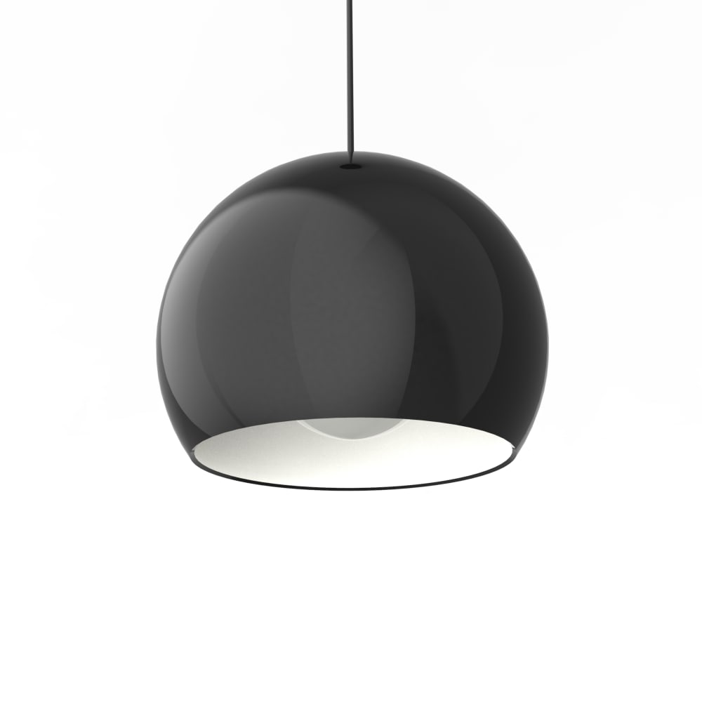 Suspension en métal noir brillant et blanc interne e27 Suspension en métal noir brillant et blanc interne e27