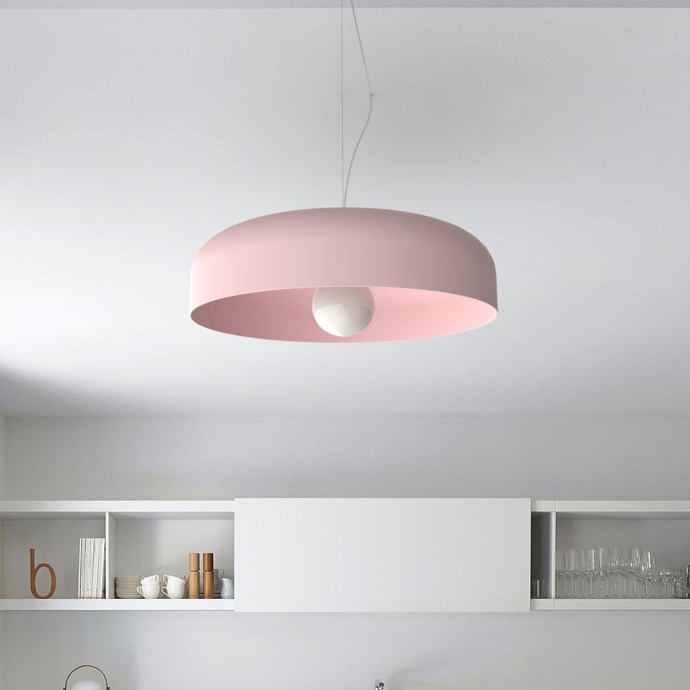 Tuzzi - lampe à suspension en métal rose e27 — vue 3