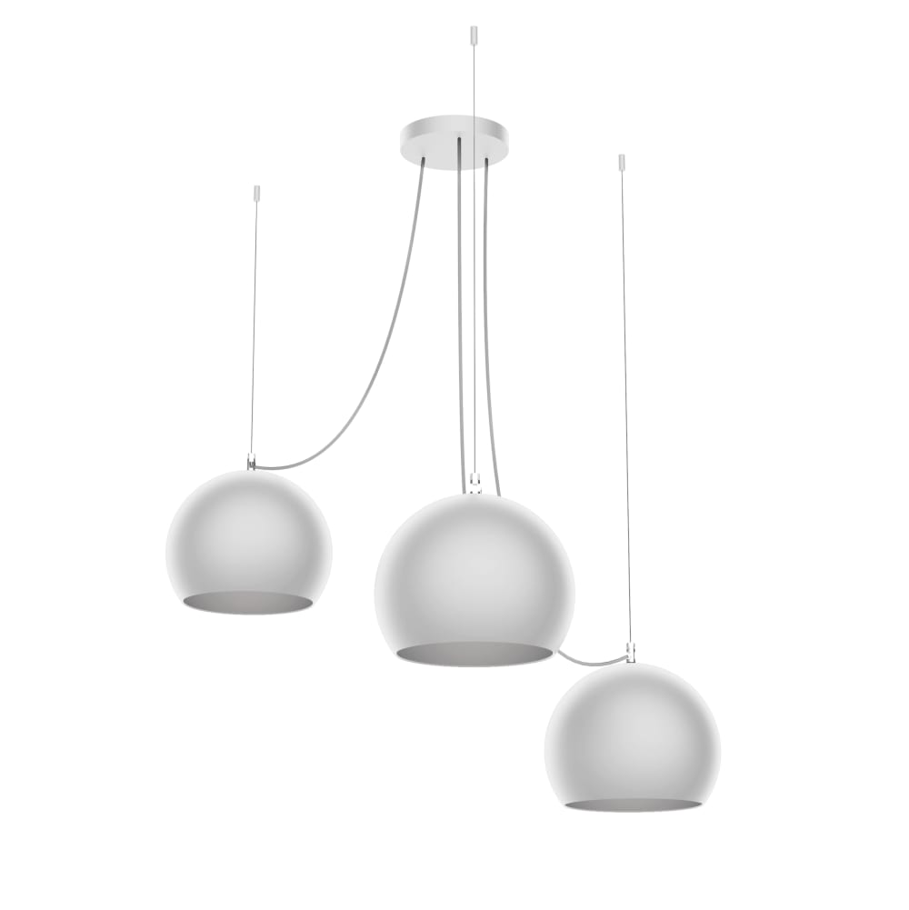 Joe - lampada a sospensione in metallo bianco e27 - Modello Contemporaneo - Metallo
