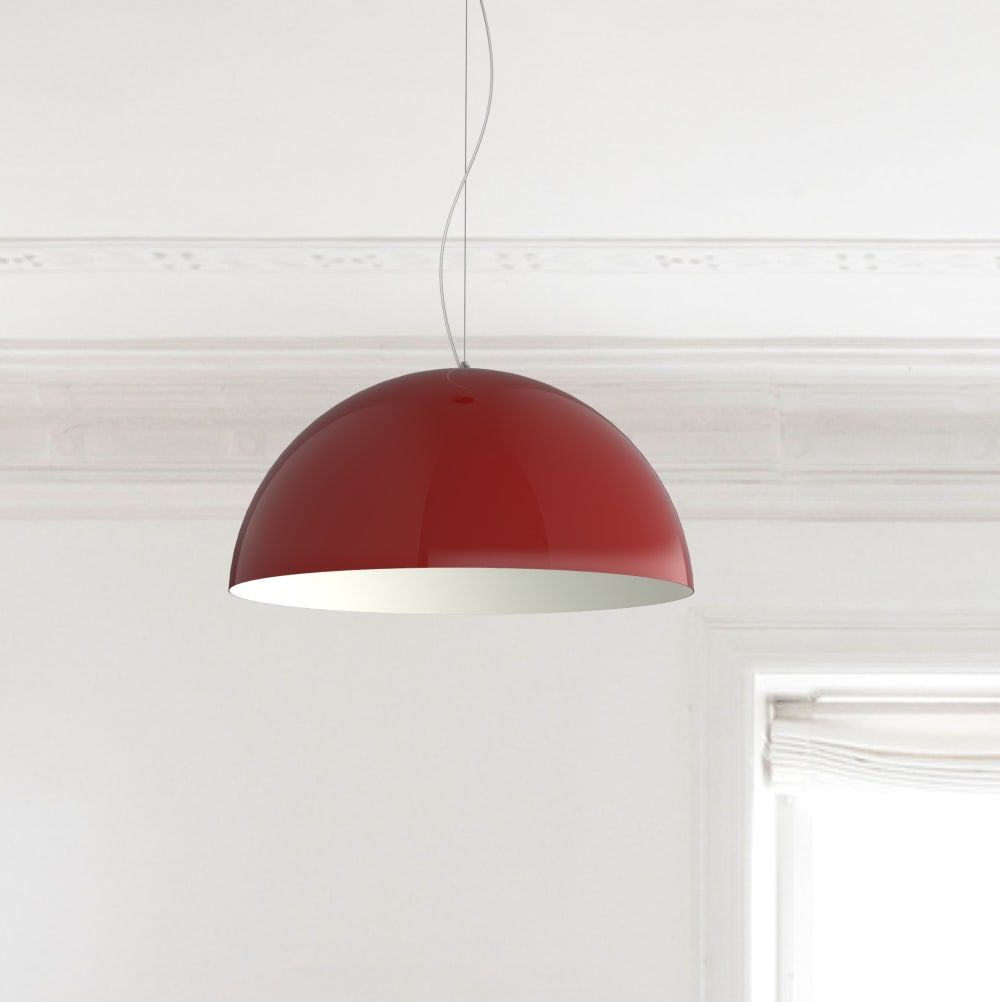 Cassis - lampe à suspension en métal rouge lucido bianco e27 — vue 4