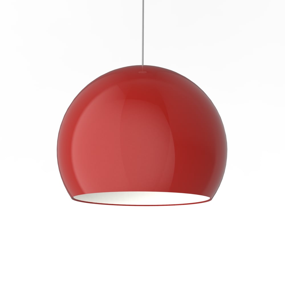 Sospensione metallo rosso lucido e bianco 40cm - Modello Contemporaneo - Metallo