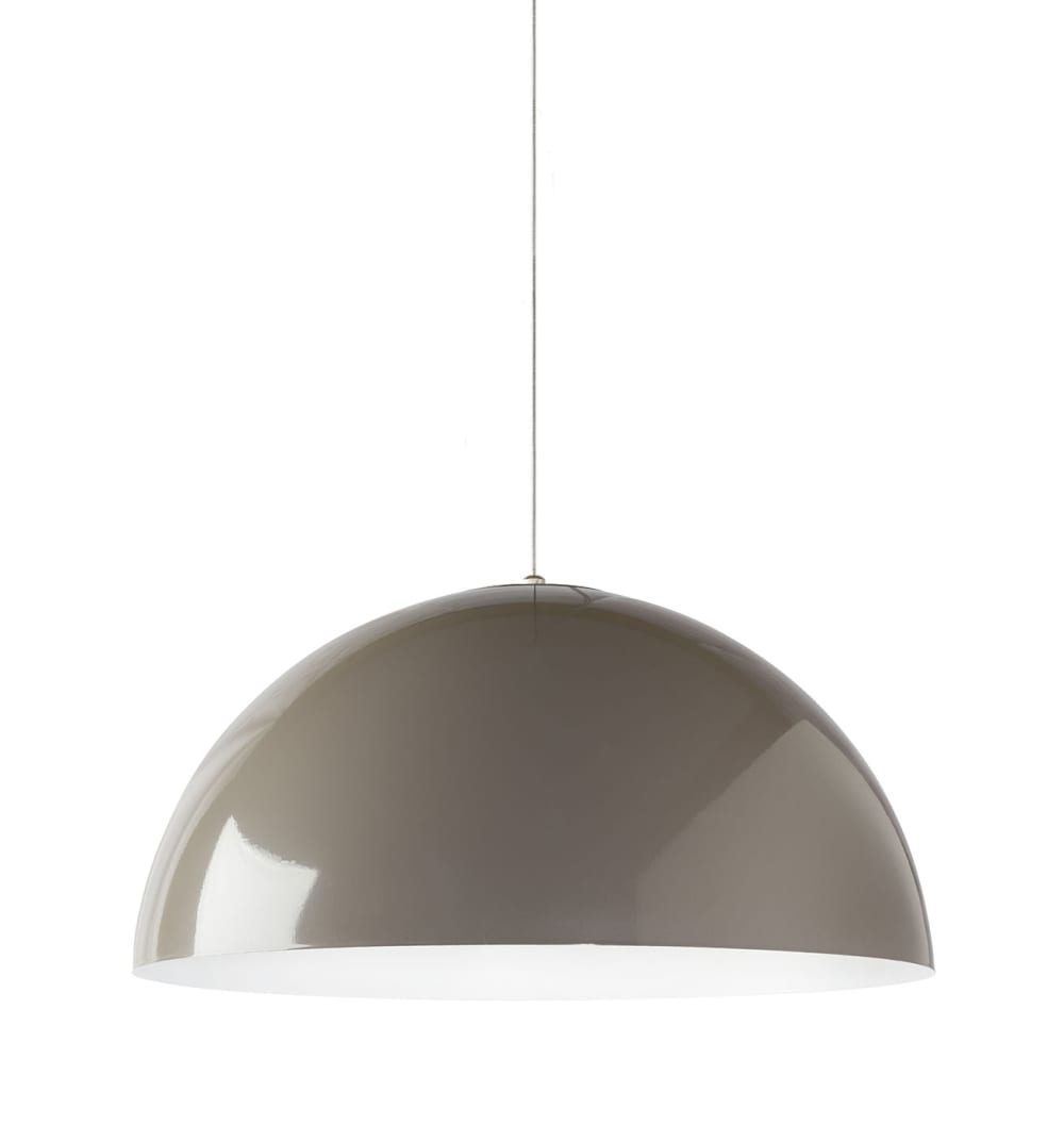 Suspension métal gris taupe et blanc 40cm
