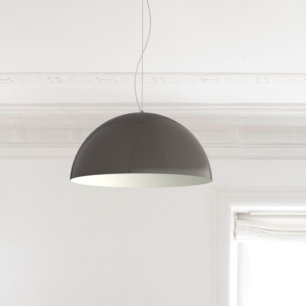 Cassis - lampe à suspension en métal tourterelle bianco e27 — vue 4