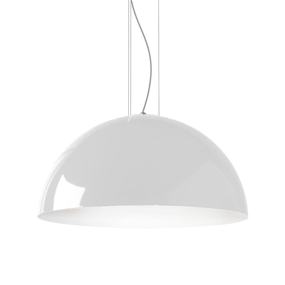 Sospensione metallo bianco lucido 80cm - Modello Contemporaneo - Metallo