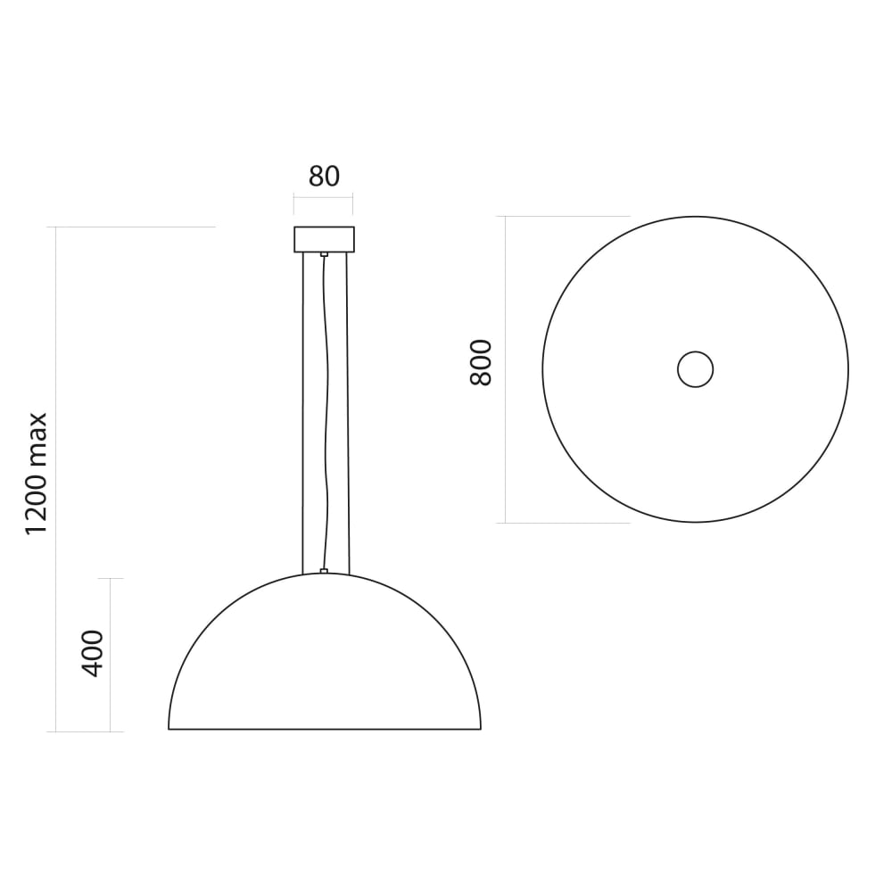 Suspension métal blanc brillant 80cm — vue 3