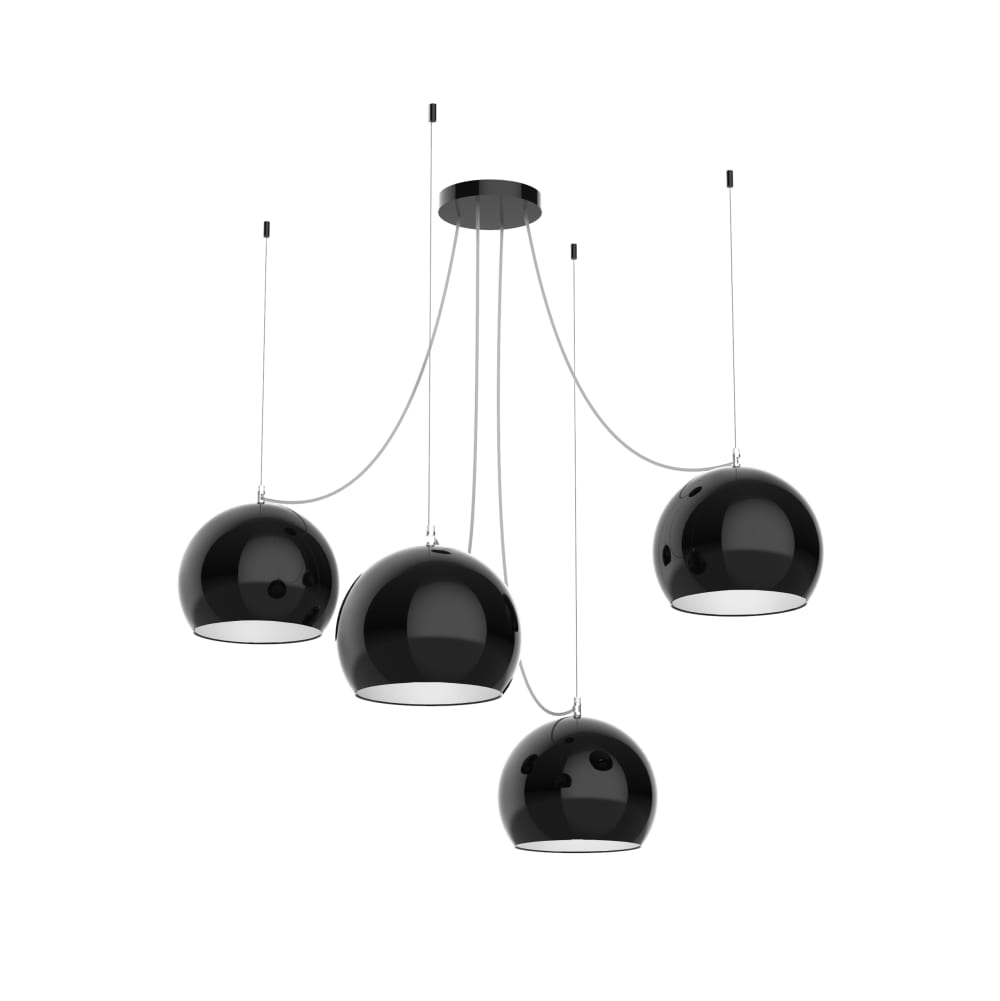 Joe - lampe à suspension en métal nero lucido bianco e27 Joe - lampe à suspension en métal nero lucido bianco e27