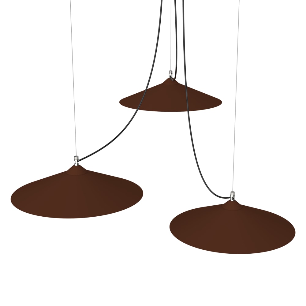 Colombo sosp x3 foglia - lampe à suspension en métal doré corten e27 — vue 4