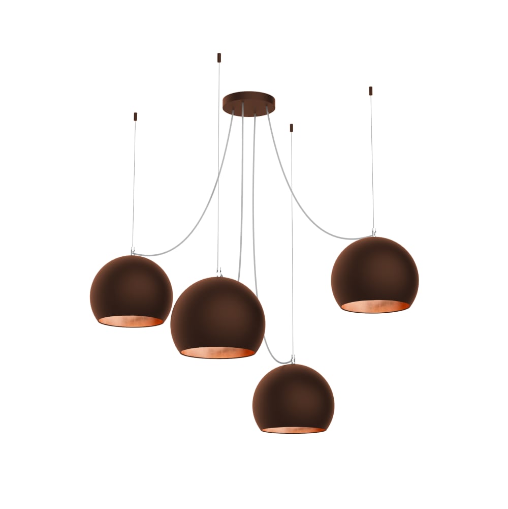 Joe - lampada a sospensione in metallo rame corten e27 - Modello Contemporaneo - Metallo