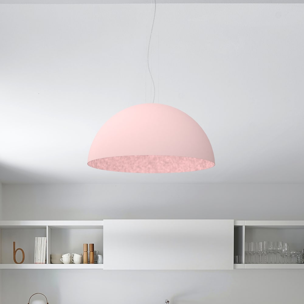 Cassis - lampe à suspension en métal rose e27 — vue 3