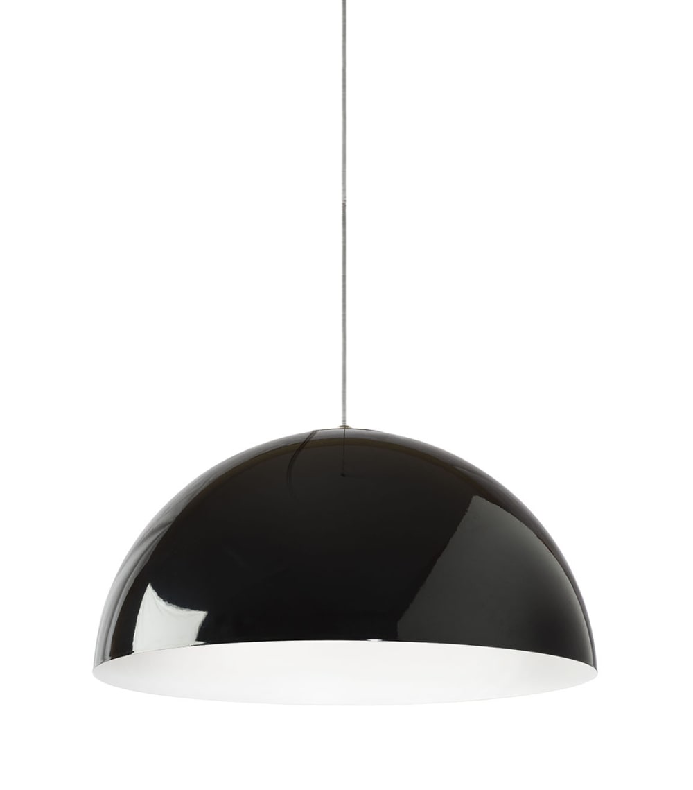 Suspension métal noir brillant et blanc 40cm