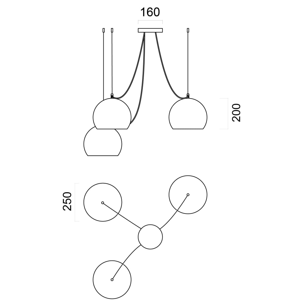 Suspension métal noir mat et feuille argent interne