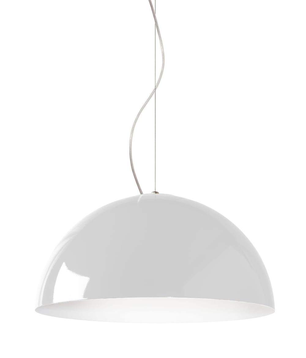 Sospensione metallo bianco lucido 60cm - Modello Contemporaneo - Metallo