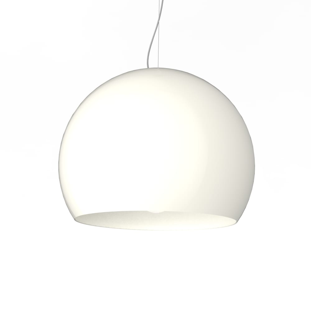 Joe - lampada a sospensione in metallo bianco lucido e27 - Modello Classico chic - Metallo