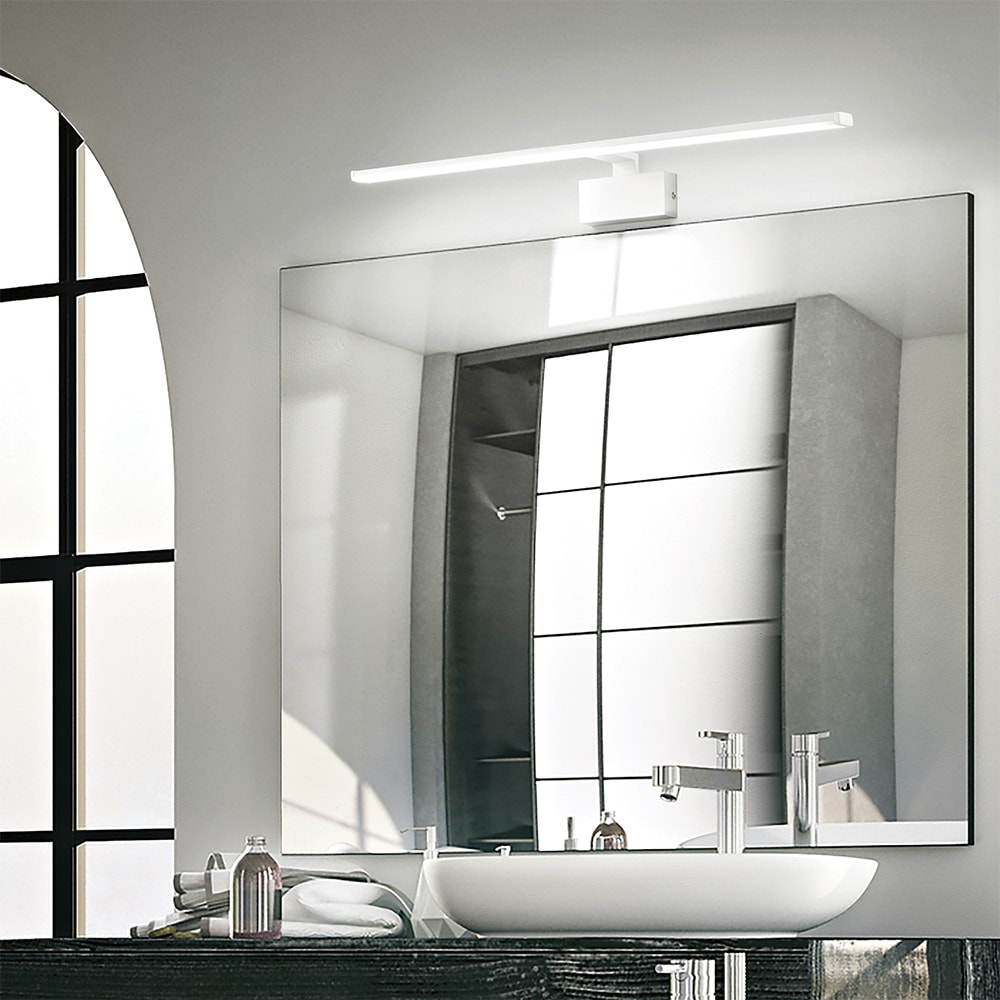 Applique Moderna Alma Metallo Bianco Led 18W 3000K Luce Calda -