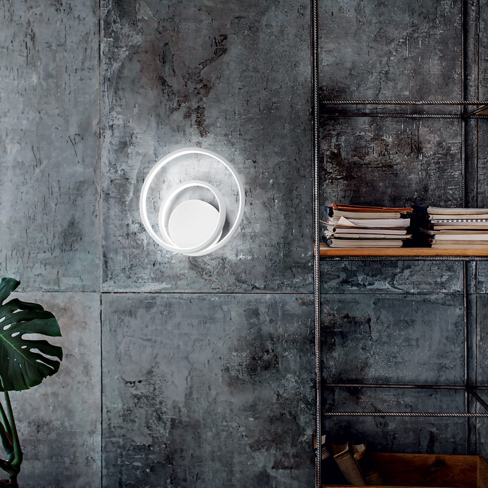 Applique Moderna On-Off Oz Metallo Bianco Led 28W 3000K Luce