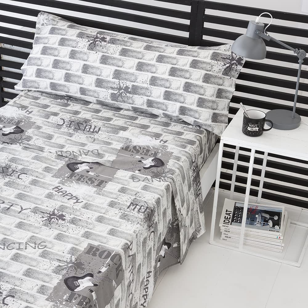 Juego de sabanas Infantil algodón poliéster gris Cama de 90 - Maisons du Monde