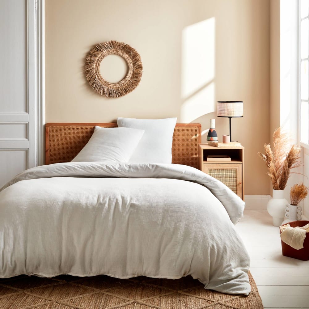 Parure de lit gaze de coton blanc 240x220cm — vue 3