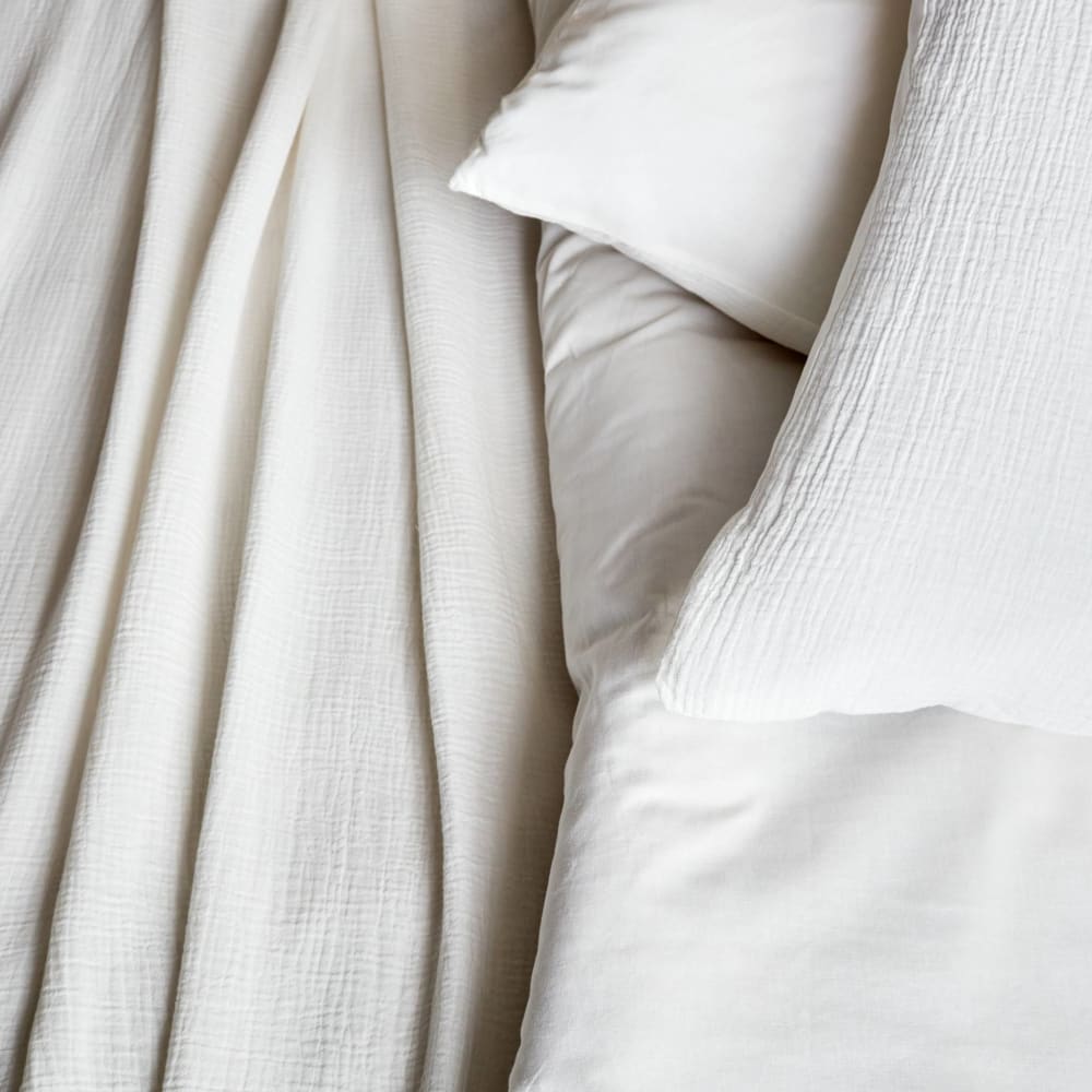 Parure de lit gaze de coton blanc 260x240cm — vue 4