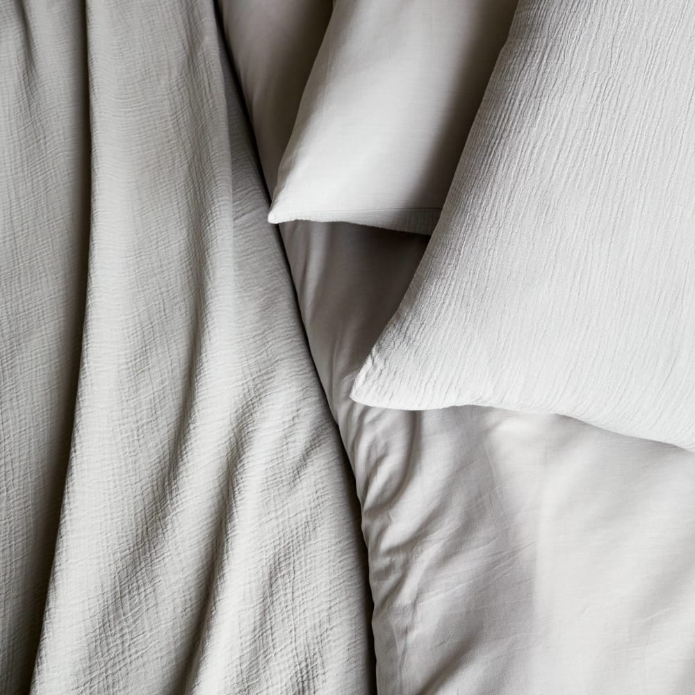 Parure de lit gaze de coton gris clair 260x240cm — vue 4